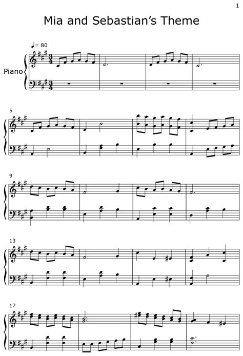 sebastian and mia theme piano.